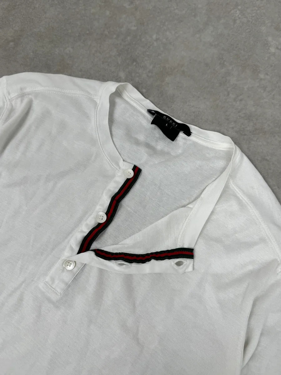 2000s Gucci White Henley Longsleeves JpaVdEf 5