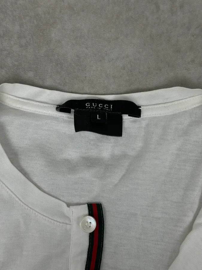 2000s Gucci White Henley Longsleeves JpaVdEf 8