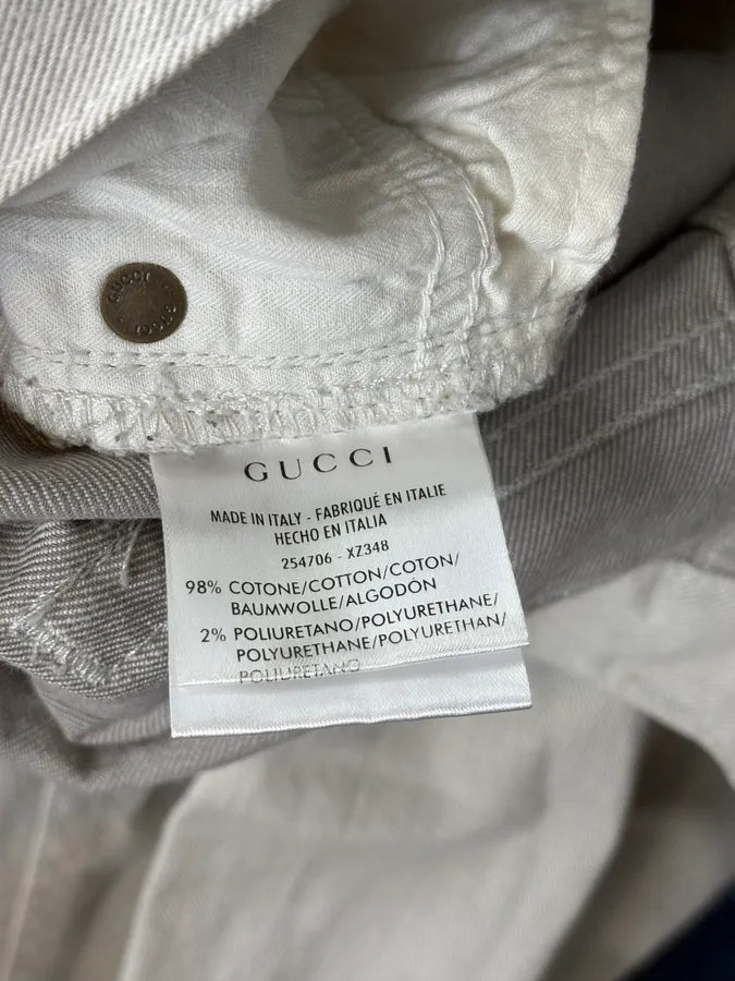 2000s Gucci White Minimalist Denim Jeans  iWaXjts 11