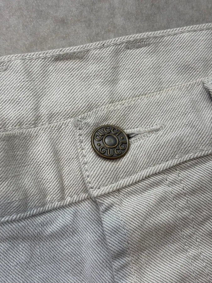 2000s Gucci White Minimalist Denim Jeans  iWaXjts 8