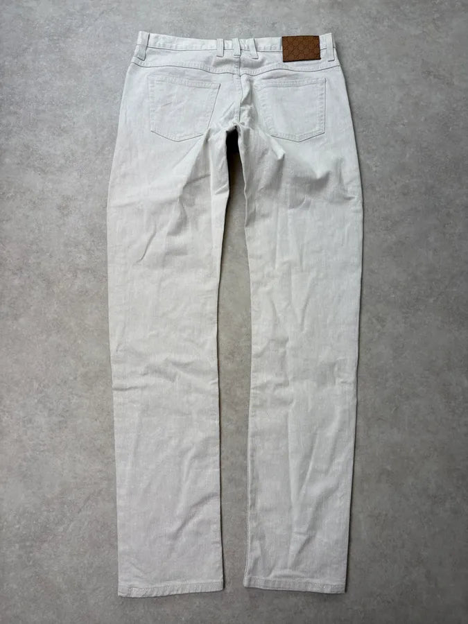 2000s Gucci White Minimalist Denim Jeans  iWaXjts 6