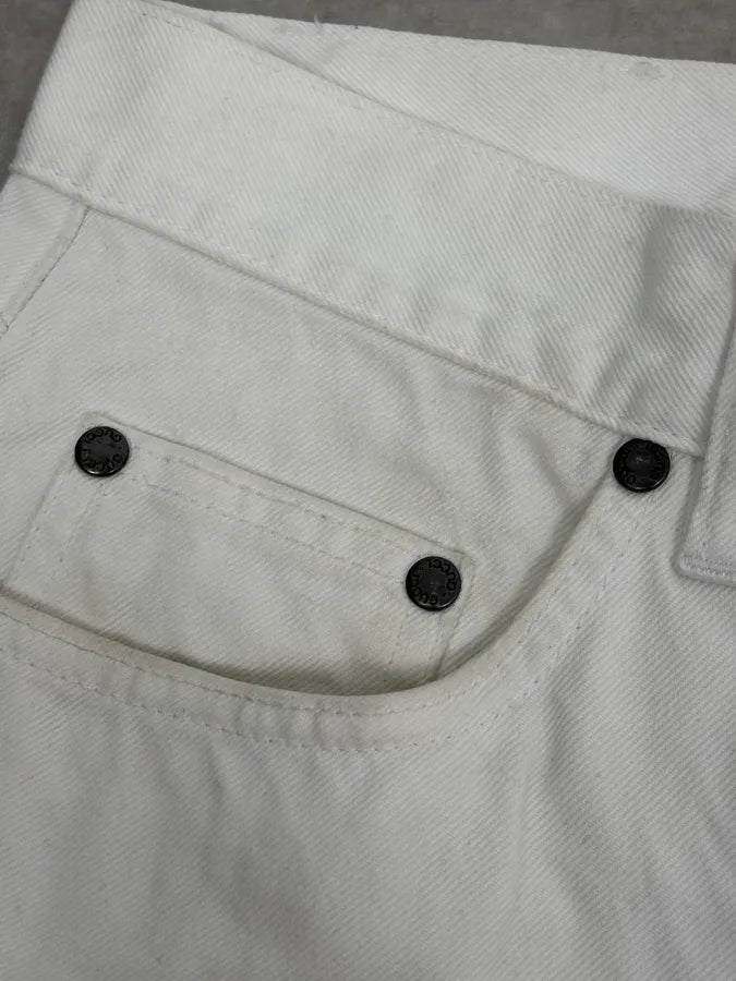 2000s Gucci White Minimalist Denim Jeans QnVeHBS 10