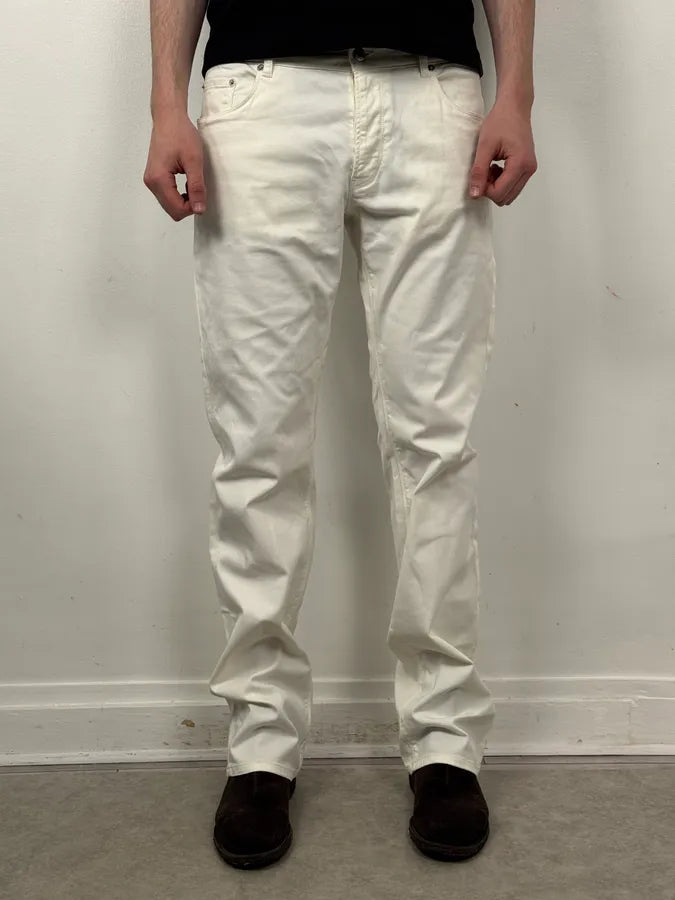 2000s Gucci White Minimalist Denim Jeans QnVeHBS 0