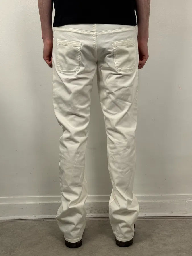 2000s Gucci White Minimalist Denim Jeans QnVeHBS 2