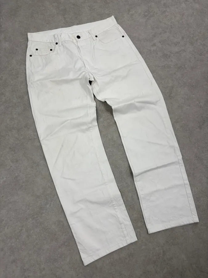 2000s Gucci White Minimalist Denim Jeans QnVeHBS 4