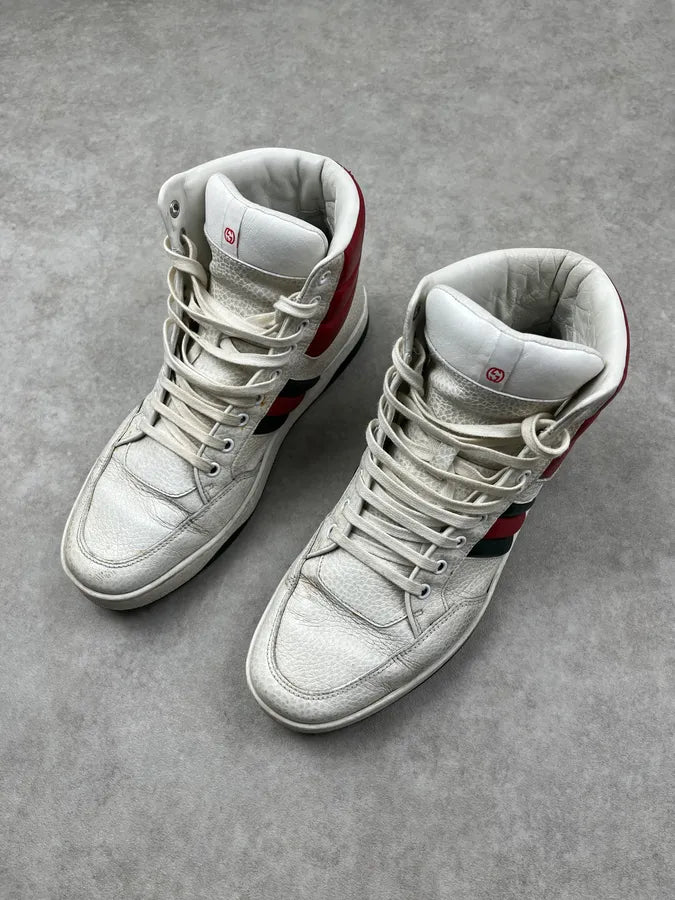 2000s Gucci White Signature High Leather Sneakers qbgVGAg 3