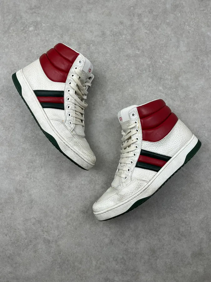 2000s Gucci White Signature High Leather Sneakers qbgVGAg 2