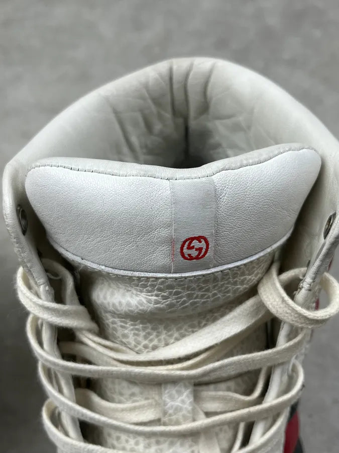 2000s Gucci White Signature High Leather Sneakers qbgVGAg 7