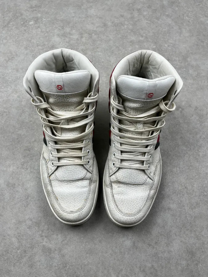 2000s Gucci White Signature High Leather Sneakers qbgVGAg 1