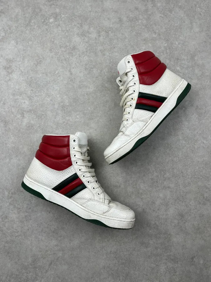 2000s Gucci White Signature High Leather Sneakers qbgVGAg 4