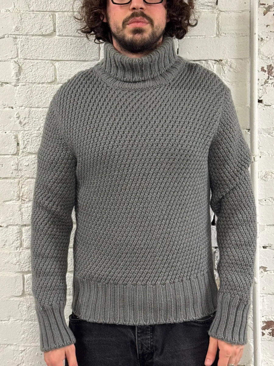 2000s Gucci Wool Grey Knitted Turtleneck Sweater BVnSStJ 1