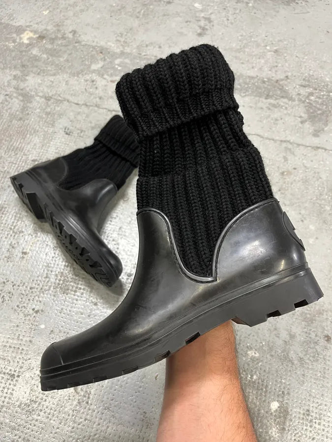 2000s Gucci Wool Hunter Black Boots (38.5eu/us6) CofZhvt 0