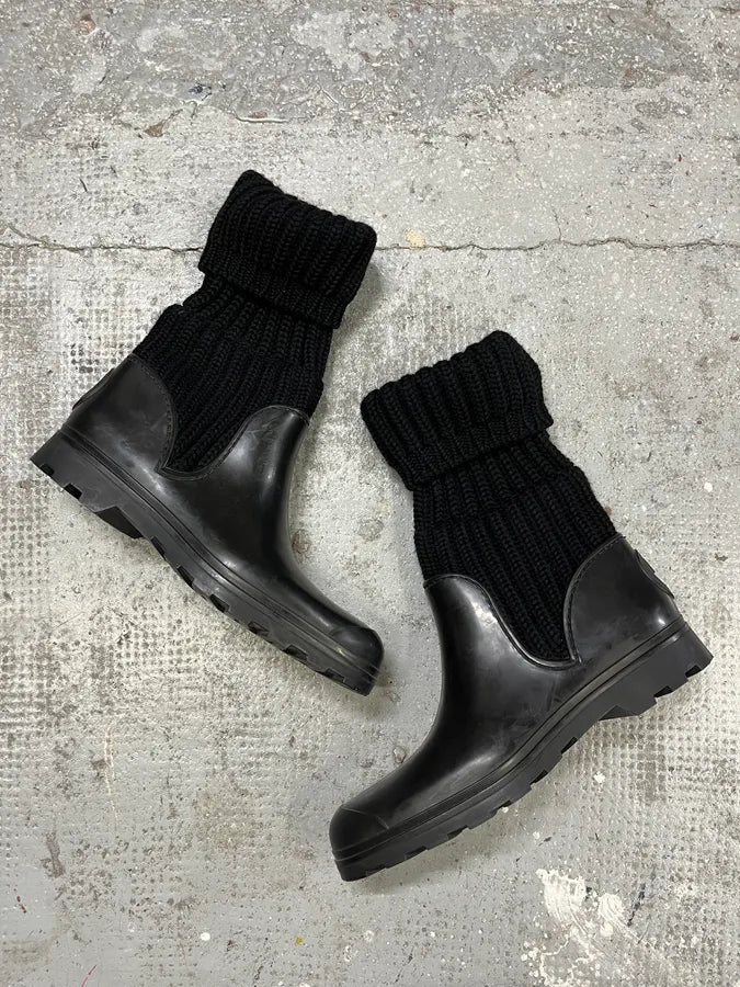 2000s Gucci Wool Hunter Black Boots (38.5eu/us6) CofZhvt 2