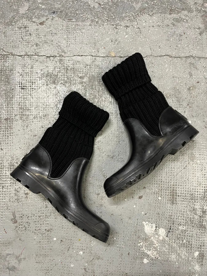 2000s Gucci Wool Hunter Black Boots (38.5eu/us6) CofZhvt 3