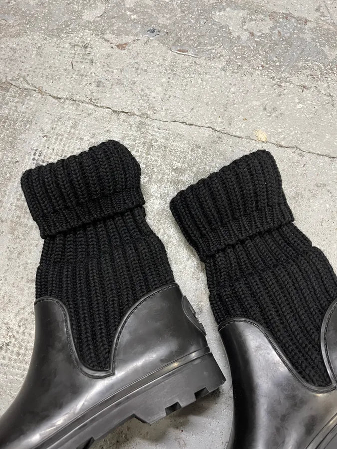 2000s Gucci Wool Hunter Black Boots (38.5eu/us6) CofZhvt 5