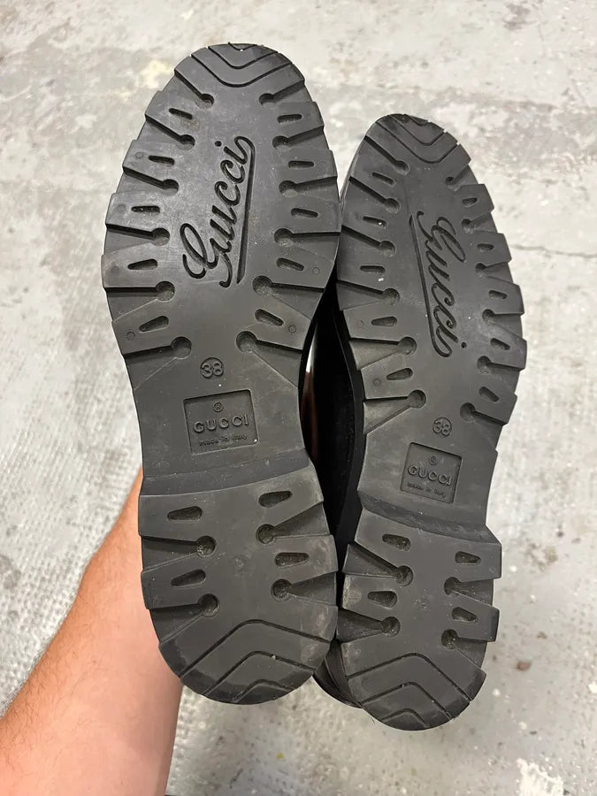 2000s Gucci Wool Hunter Black Boots (38.5eu/us6) CofZhvt 7