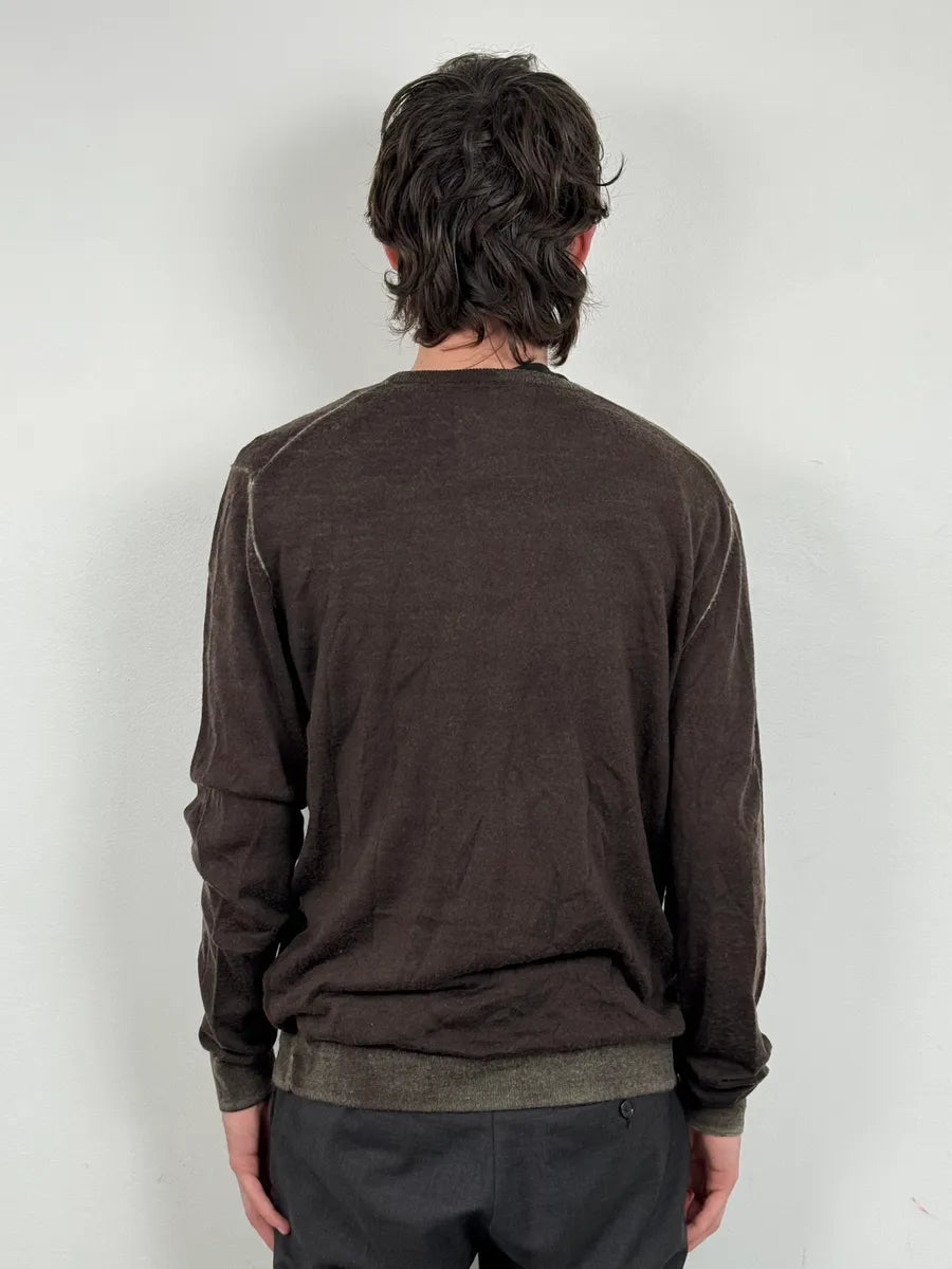 2000s Guess Brown Wool Puzzled Mozaic Sweater lWATaif 2