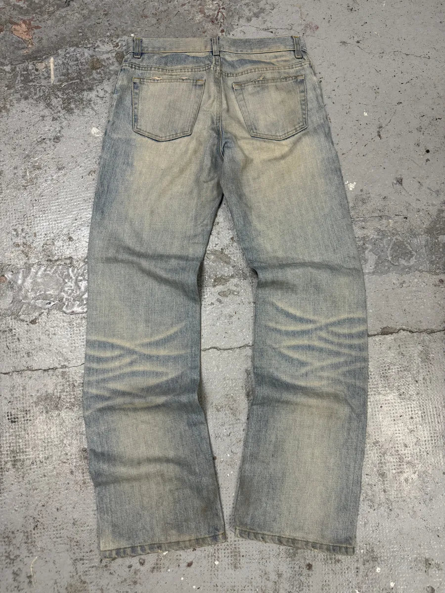 2000s Helmut Lang Blue Faded Washed Denim Jeans ShAVfQi 1