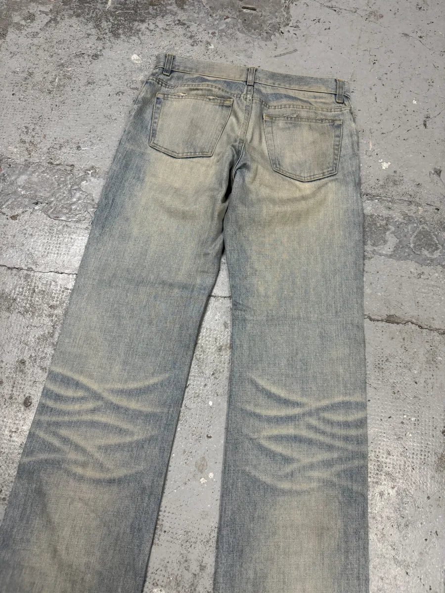 2000s Helmut Lang Blue Faded Washed Denim Jeans ShAVfQi 4