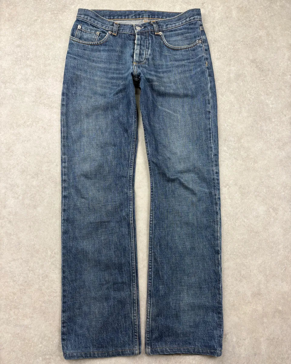 2000s Helmut Lang Blue Boot Cut Denim Jeans LwLWYPu 0