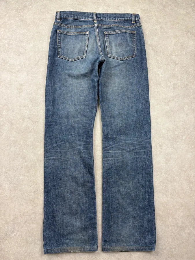 2000s Helmut Lang Blue Boot Cut Denim Jeans LwLWYPu 6