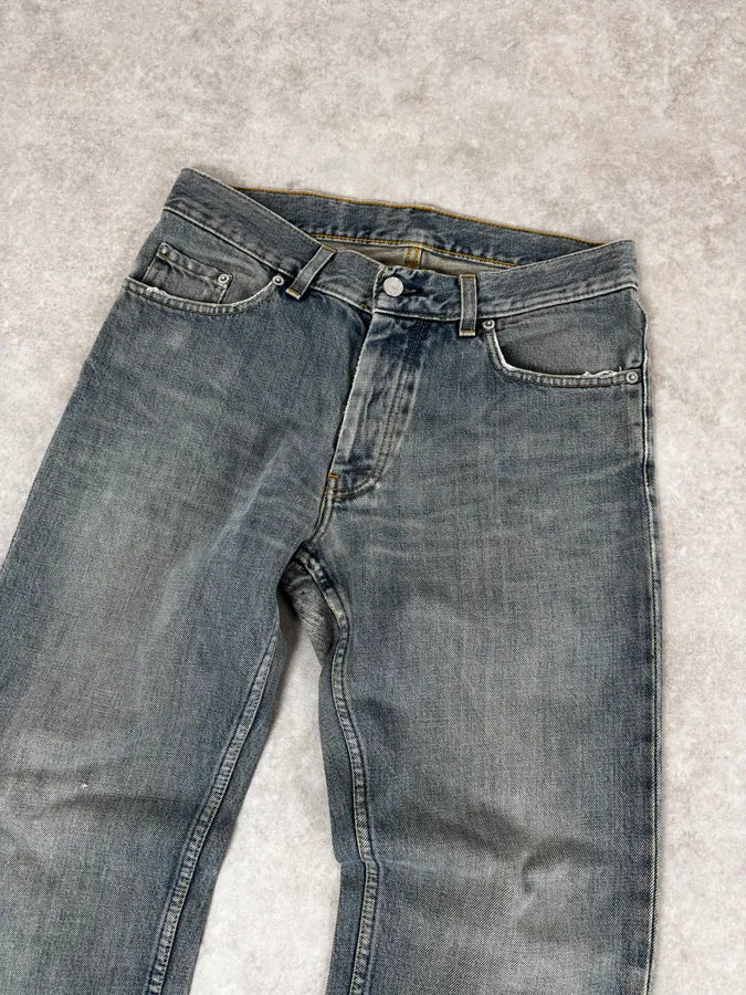 2000s Helmut Lang Blue Vintage Stained Denim Jeans bSVWPCO 5