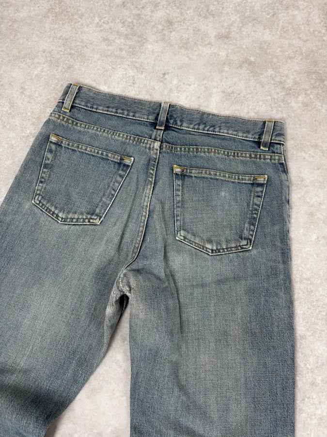 2000s Helmut Lang Blue Vintage Stained Denim Jeans bSVWPCO 6
