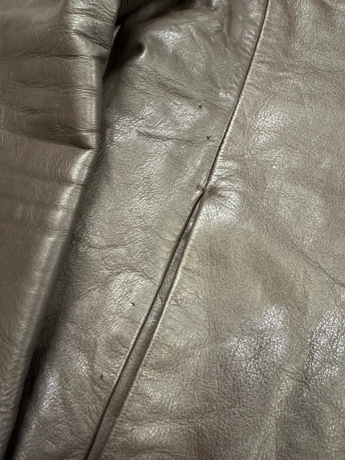 2000s Helmut Lang Brown Biker Leather Jacket (M) RrriBFk 5