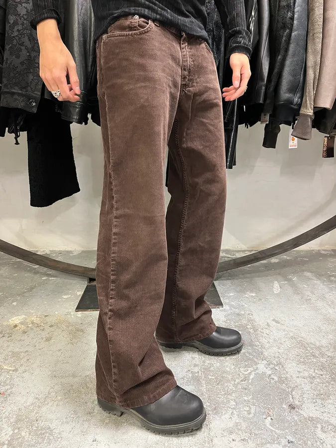 2000s Helmut Lang Brown Corduroy Large Vintage Pants (M) MuEDLFW 0