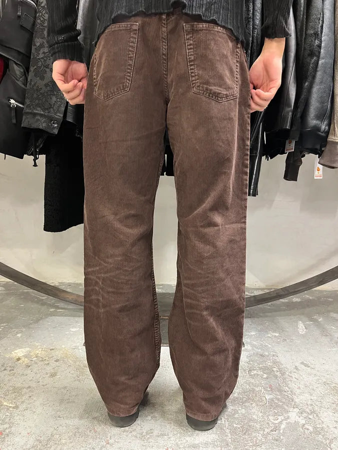 2000s Helmut Lang Brown Corduroy Large Vintage Pants (M) MuEDLFW 3