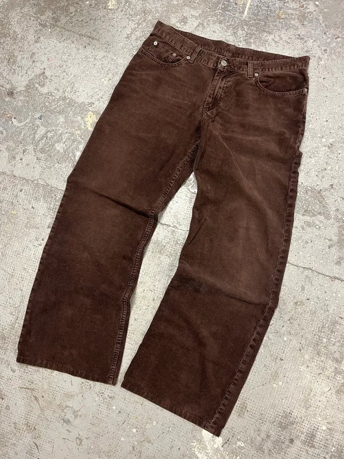 2000s Helmut Lang Brown Corduroy Large Vintage Pants (M) MuEDLFW 4