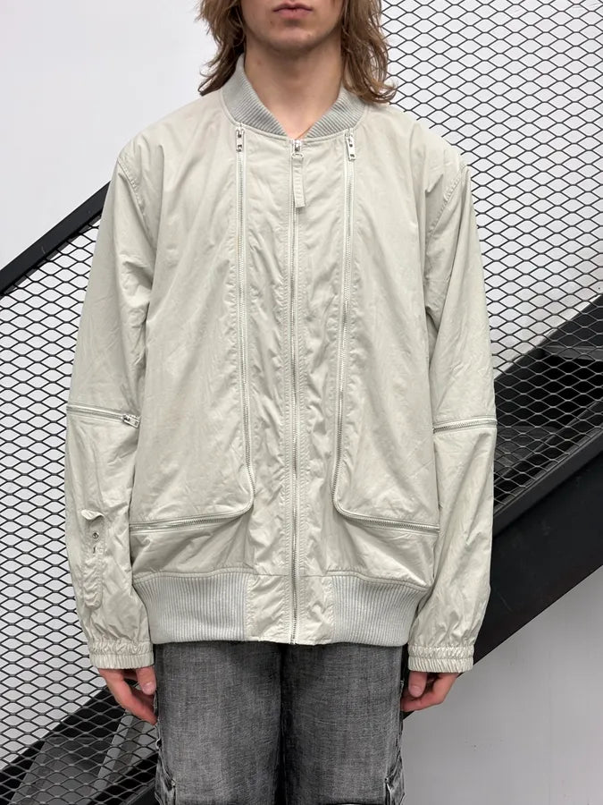 2010s Helmut Lang Grey Multi Zip Nylon Cargo Bomber Jacket  dYbCTWa 1