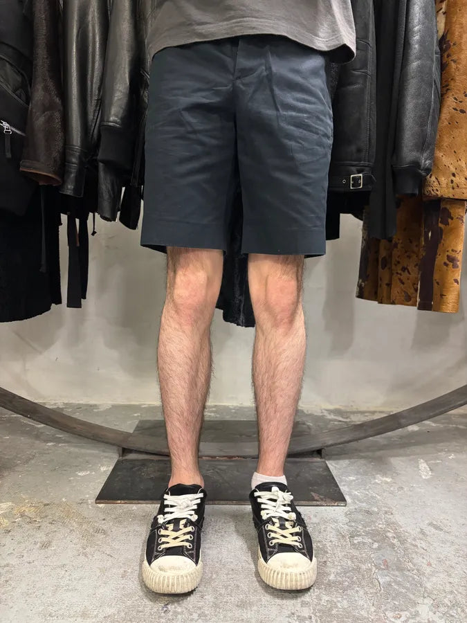 2000s Helmut Lang Strapped Waistband Navy Shorts (XS/S) iTOaUsp 1