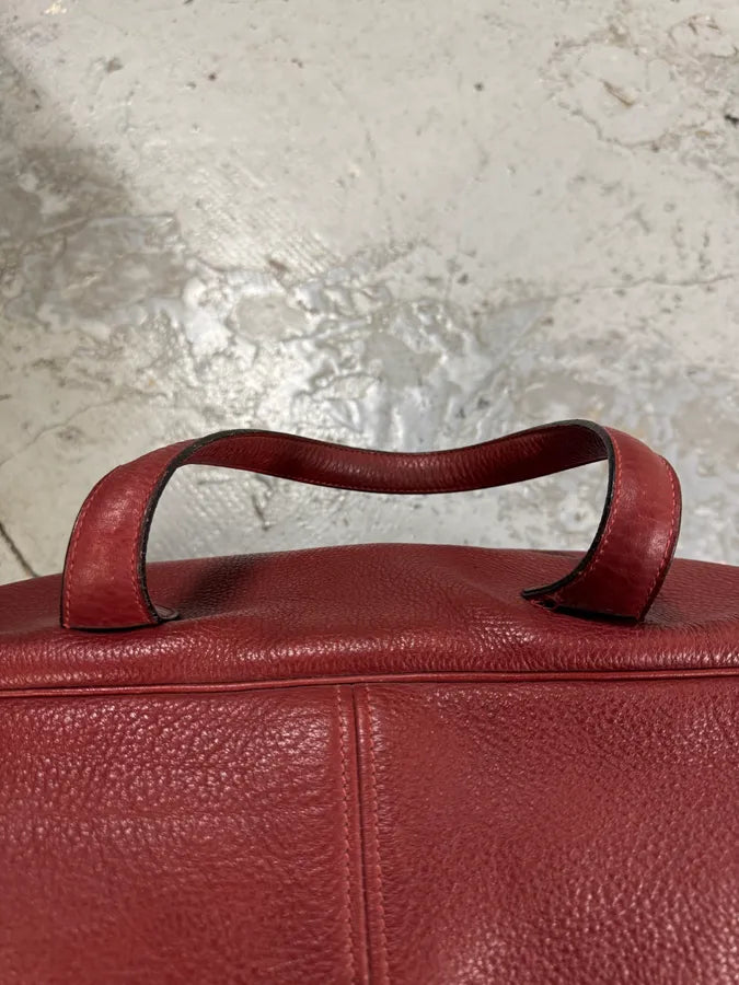 2000s Hermès Asian Dragon Painted Victoria Red Bordeaux Leather Travel Bag IayIkxC 11