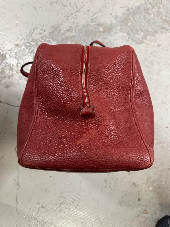 2000s Hermès Asian Dragon Painted Victoria Red Bordeaux Leather Travel Bag IayIkxC 9