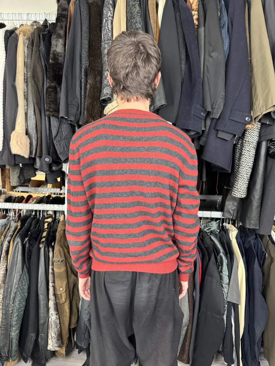 2000s Hermès Black & Red Wool Cashmere Striped Zebra Sweater  pxKaONY 3
