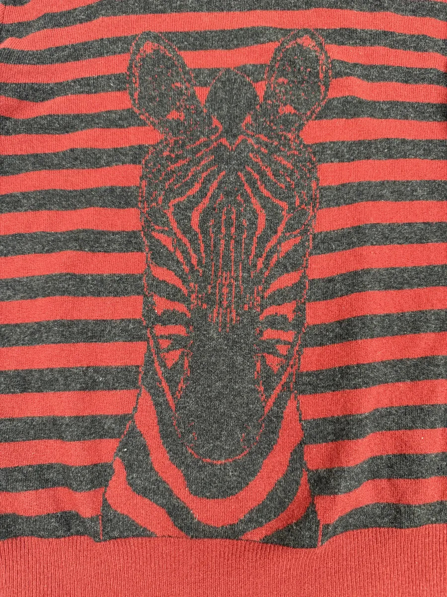 2000s Hermès Black & Red Wool Cashmere Striped Zebra Sweater  pxKaONY 5