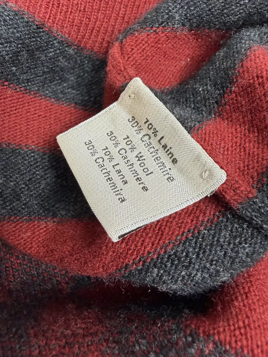 2000s Hermès Black & Red Wool Cashmere Striped Zebra Sweater  pxKaONY 6