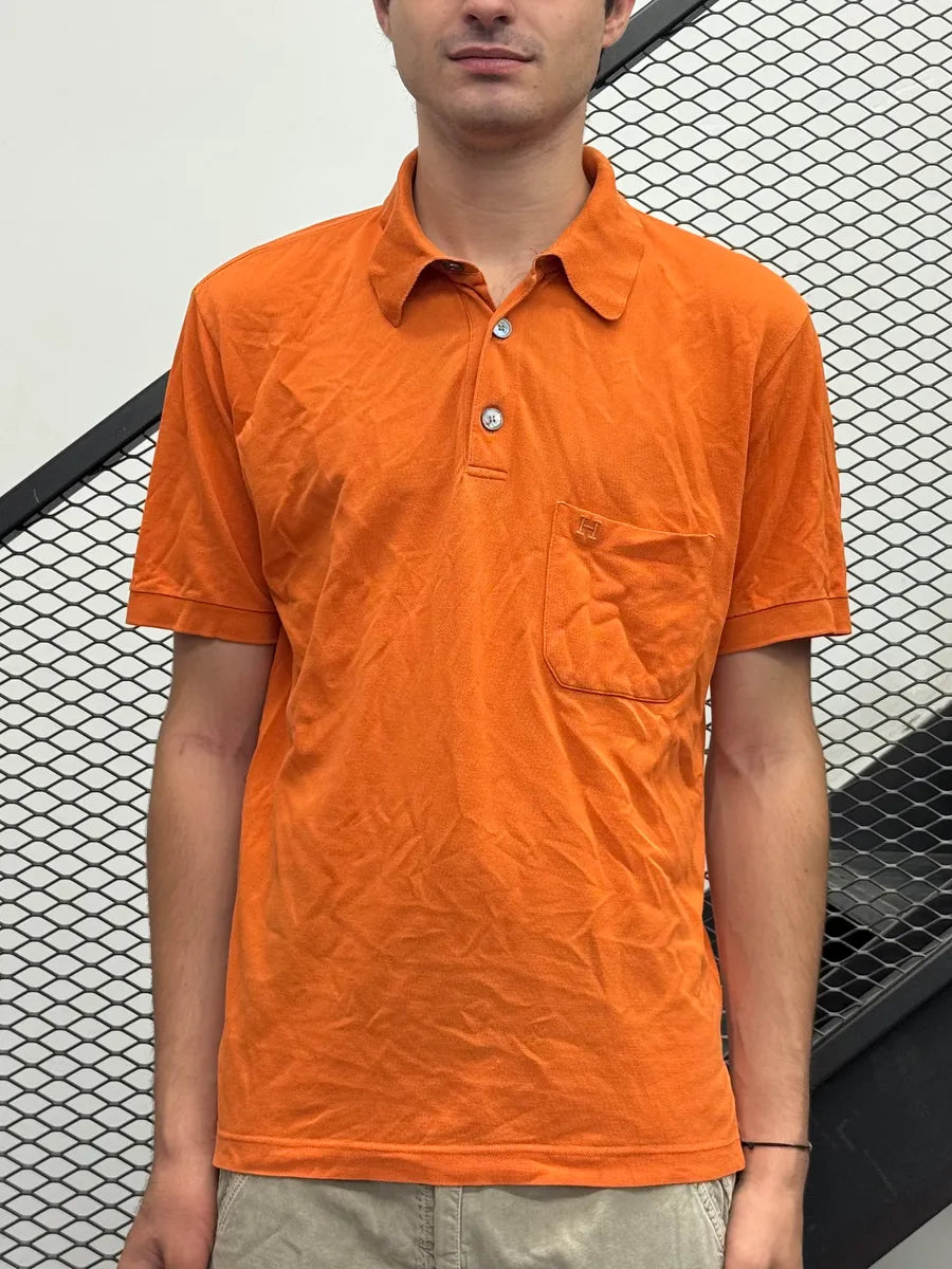 2000s Hermès Chest Pocket Orange Polo zydrOMW 1