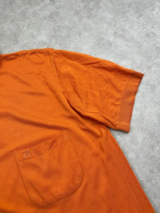 2000s Hermès Chest Pocket Orange Polo zydrOMW 3