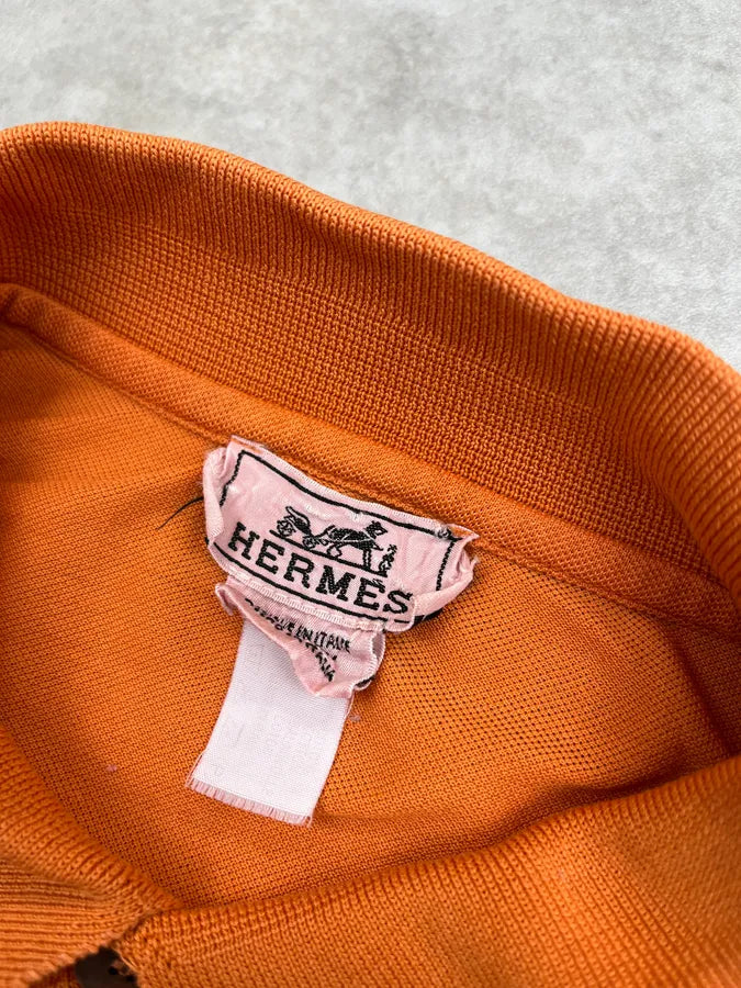 2000s Hermès Chest Pocket Orange Polo zydrOMW 7