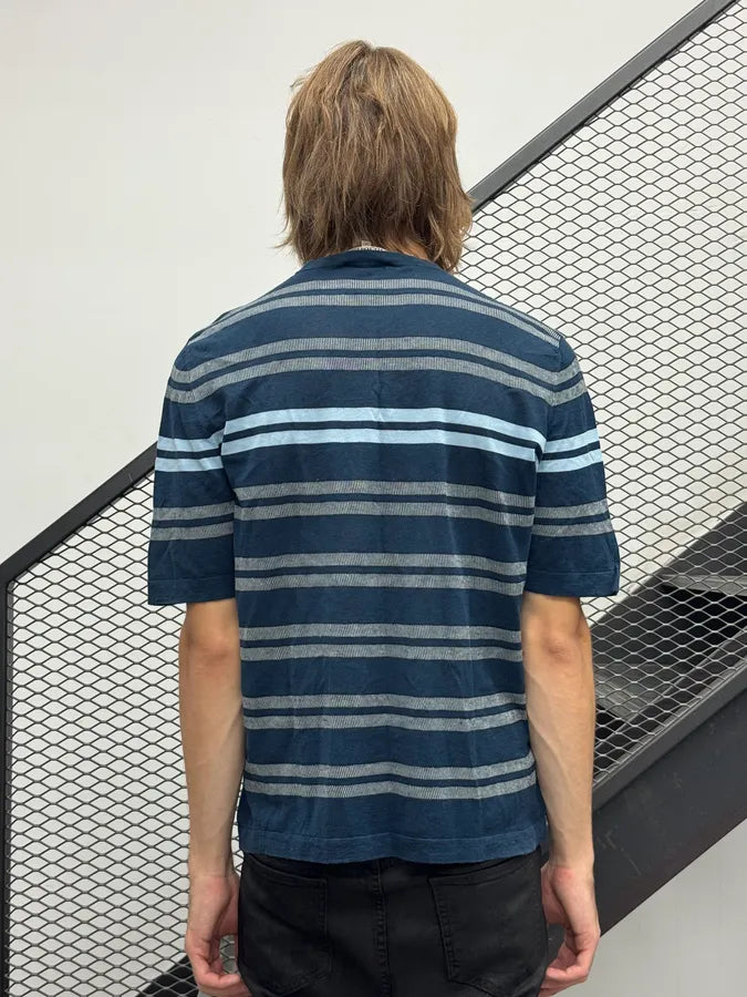 2000s Hermès Navy Striped Boxy T-Shirt HbHuPXA 1
