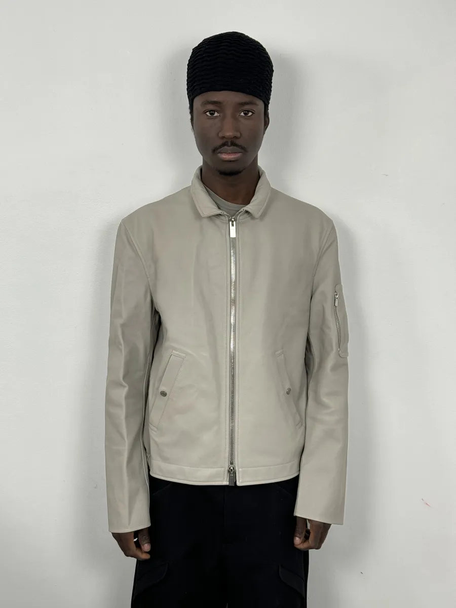 2000s Hermès Roses Tattoo Grey Leather Jacket BsUvnBl 1