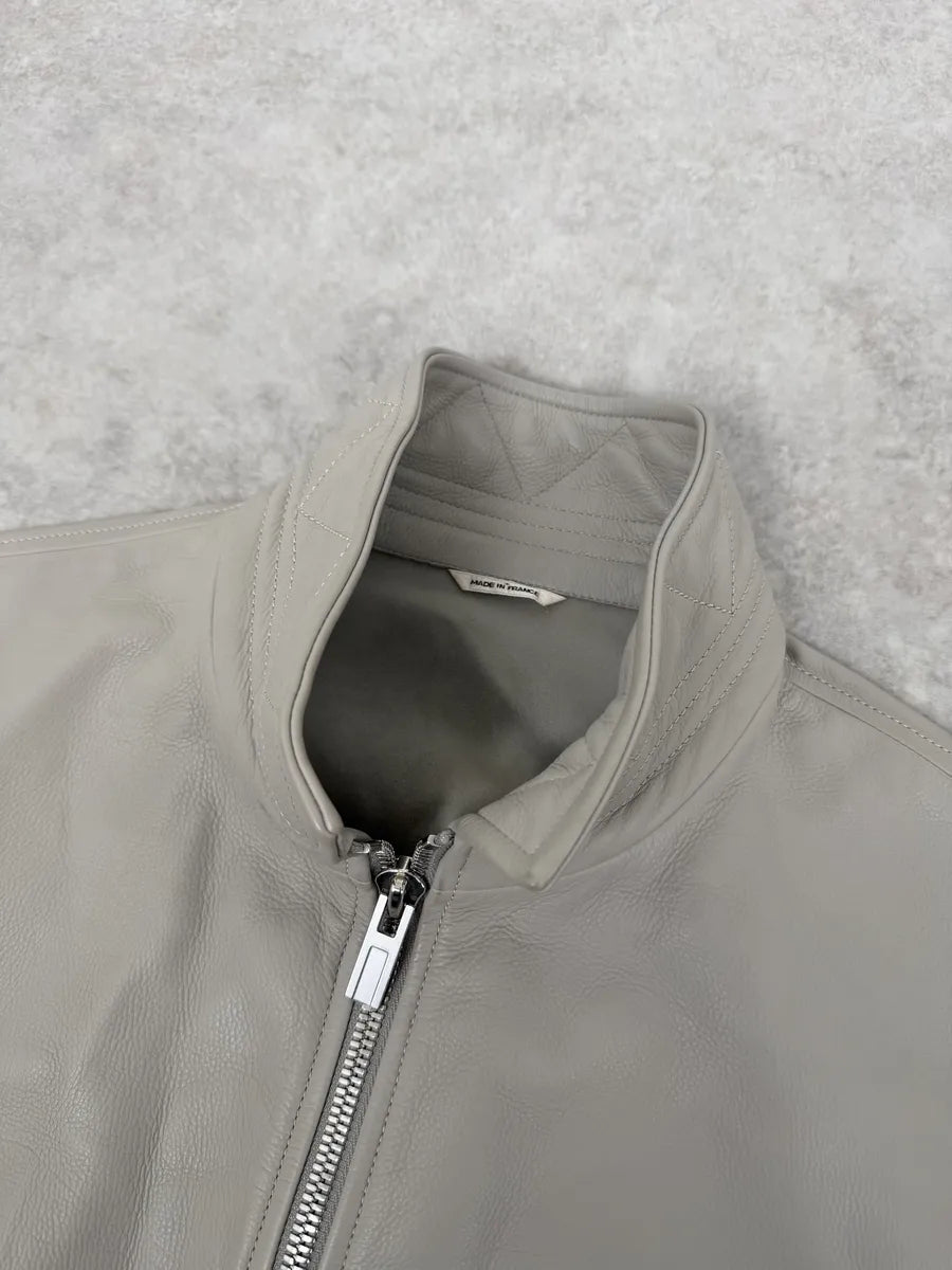 2000s Hermès Roses Tattoo Grey Leather Jacket BsUvnBl 6