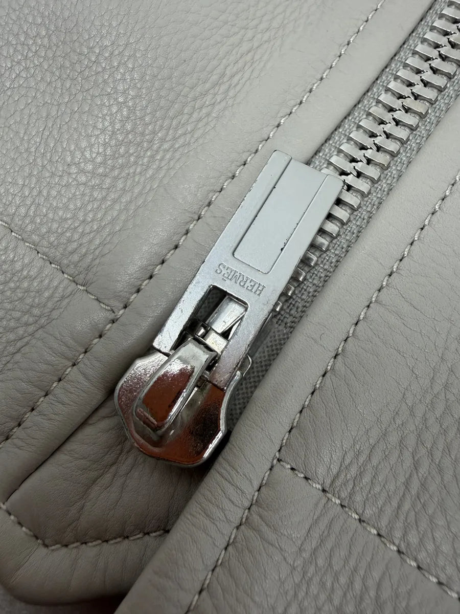 2000s Hermès Roses Tattoo Grey Leather Jacket BsUvnBl 8