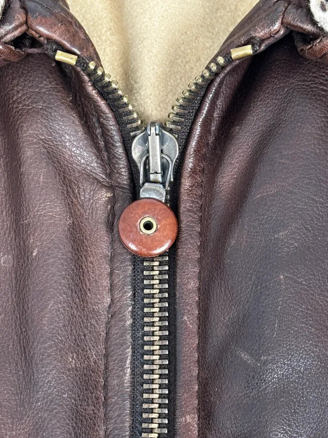 2000s Hugo Boss Aviator Brown Leather Jacket CpQFXDr 11