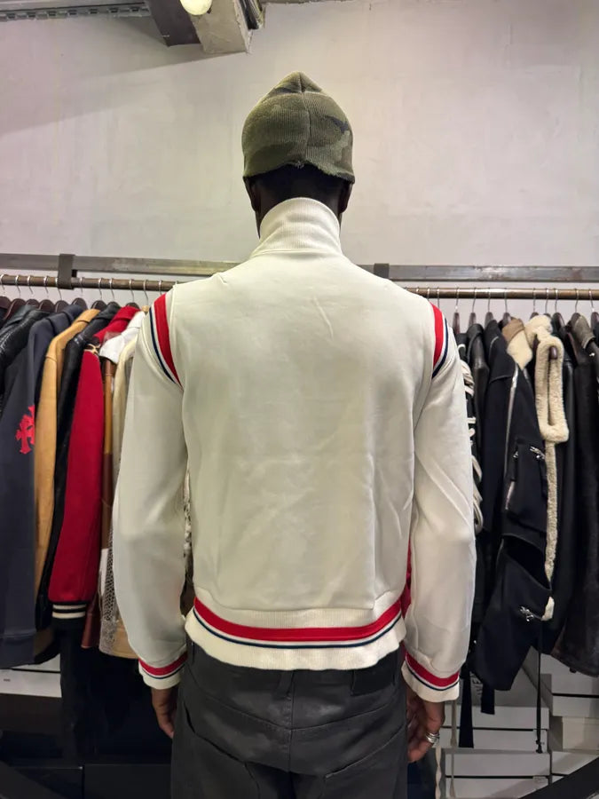 2000s Hyoma Uniform Red Lines White Zip Up Sweater GfUWklA 2