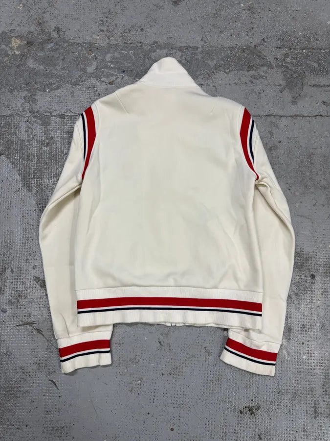 2000s Hyoma Uniform Red Lines White Zip Up Sweater GfUWklA 4