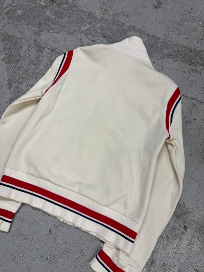 2000s Hyoma Uniform Red Lines White Zip Up Sweater GfUWklA 7