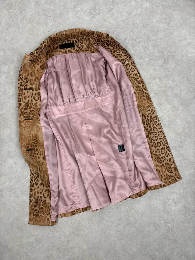 2000s Hysteric Glamour Long Leopard Effect Jacket QafaaVo 6